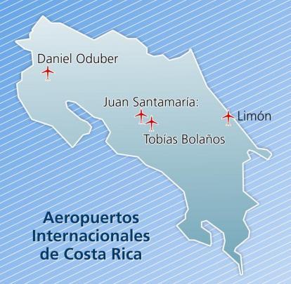 Ilustración 6: Aeropuertos internacionales de Costa Rica Fuente: Elaborado por Legiscomex.