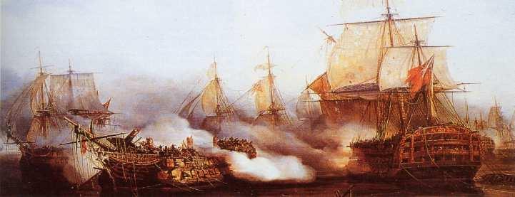 El bloqueo continental Tras la derrota de la flota de guerra francesa en la batalla de Trafalgar de 1805,.