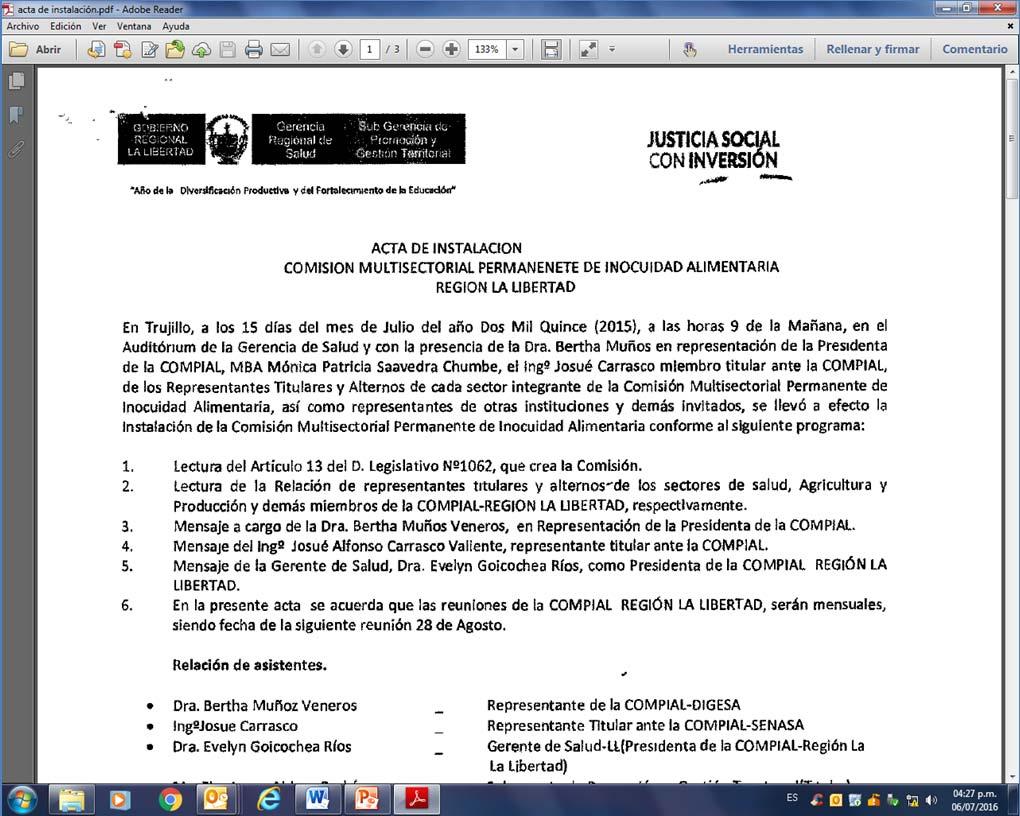 COMPIALES REGIONALES COMISION REGIONAL DE INOCUIDAD DE LOS