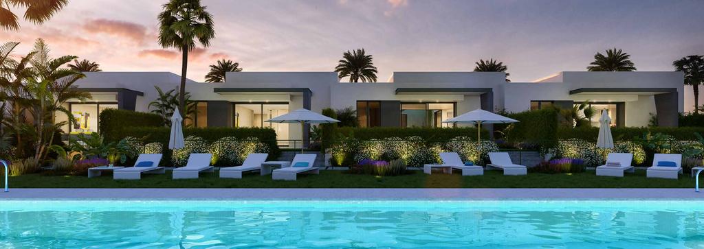 Patio Homes es una exclusiva urbanización compuesta por 12 viviendas unifamiliares que comparten zonas verdes y piscina.
