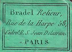 L a encuadernación a la Bradel, es una técnica de origen alemán desarrollada en el siglo XVIII por el encuadernador francés Alexis-Pierre Bradel.