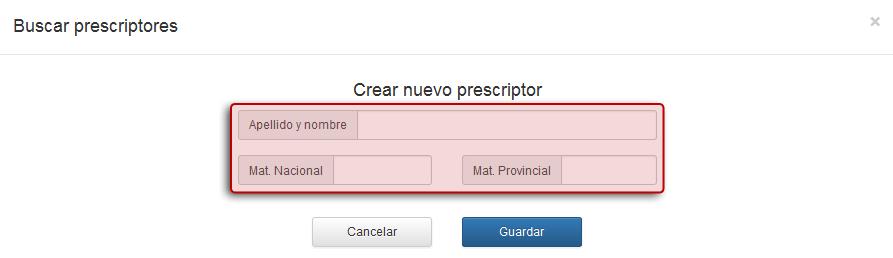 Completado los datos haga clic en el botón Guardar para que el prescriptor quede registrado en la OME.
