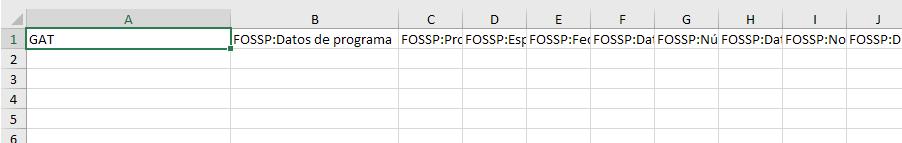 5.2.2 Completar Excel En la primera columna, se solicitará el número de legajo GAT a modificar, por lo tanto, dicha columna no debe