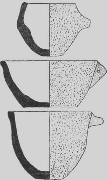 JUAN MALUQUER DE MOTES la boca y 6.3 mm. en la base. Todas estas vasijas pequeñas presentan la superficie alisada e incluso algo bruñida en oposición a las dos grandes vasijas ovoides. Fig.