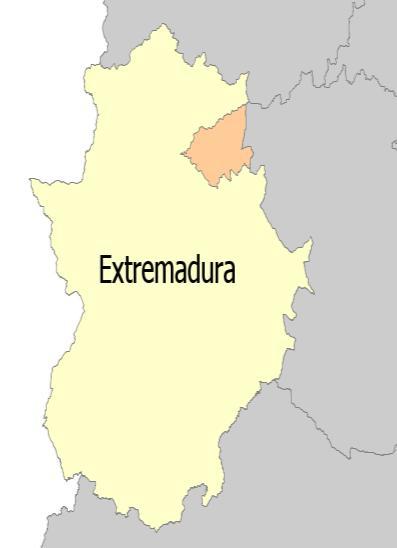 Localización y entorno La comarca de Campo Arañuelo se encuentra al noreste de Extremadura y tiene una superficie de 1.491,88 Km 2, en la que residen un total de 37.
