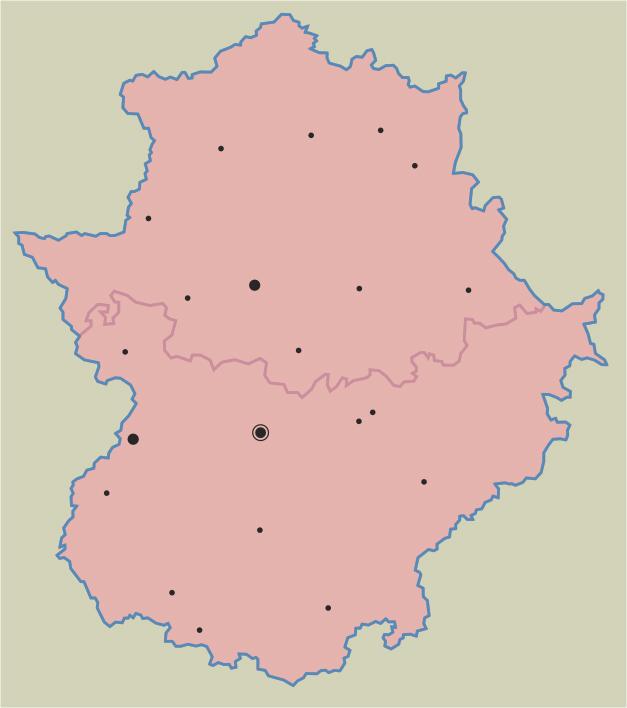 MAPA DE PUNTOS Son aquellos mapas que representan la distribución de las variables mediante puntos. Son útiles para representar densidades (población, industria...).