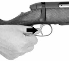 Desactivado automático del disparador de pelo: Si el gatillo esta delante con el disparador de pelo activado, al mover el pulsador de tensado hacia atrás, el disparador de pelo, se desactiva