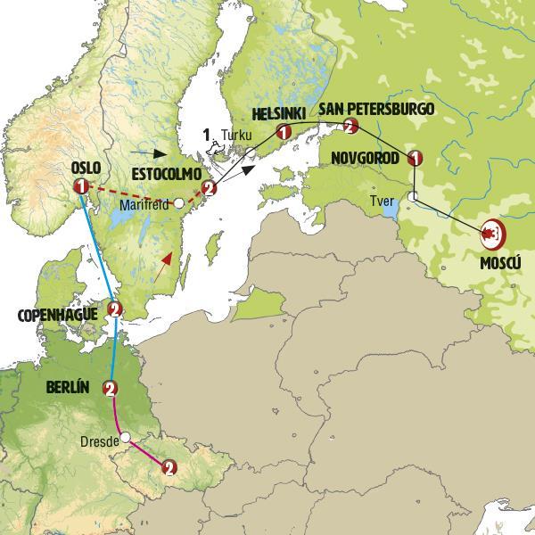Rusia y Escandinavia / 18 Días Fechas de inicio en Moscú. Abr.17 :21, 28 May.17 : 05, 12, 19, 26 Jun.17 : 02, 09, 16, 23, 30 Jul.17 : 07, 14, 21, 28 Ago.17 : 04, 11, 18, 25 Sep.