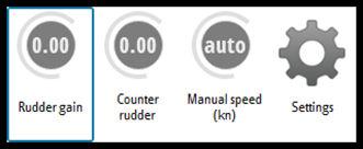 Menú rápido en el modo Automático En el menú rápido en el modo AUTO, puede cambiar los parámetros del timón y establecer la velocidad manual.