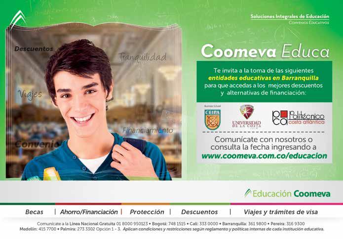 CONVENIOS NACIONALES CONVENIO CARTAGENA Fundación Universitaria del área Andina Otorga los siguientes descuentos: 10% de descuento para pregrado y posgrado para programas presenciales.