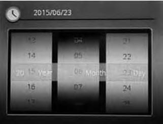 Seleccione opción deseada mediante la tecla Izquierda (16) o Derecha (12). Dispone de las siguientes posibilidades: year año month mes day día 5.