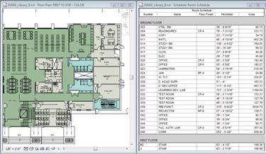 Autodesk Revit Architecture genera cada tabla de planificación, plano de dibujo, vista 2D y vista 3D desde una sola base de datos fundamental, coordinando automáticamente los cambios en todas las