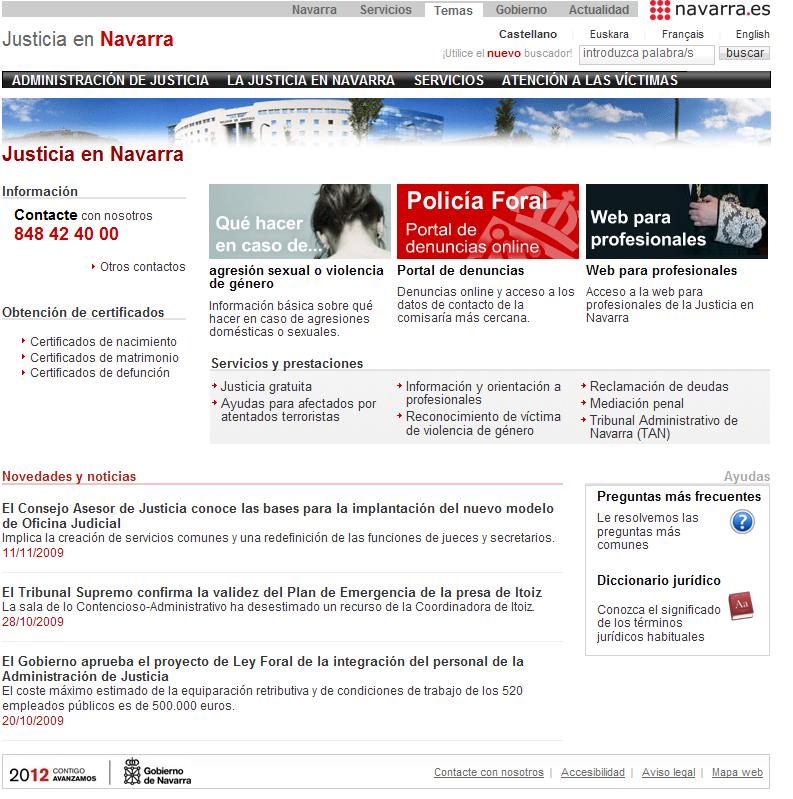 Web de Justicia: www.