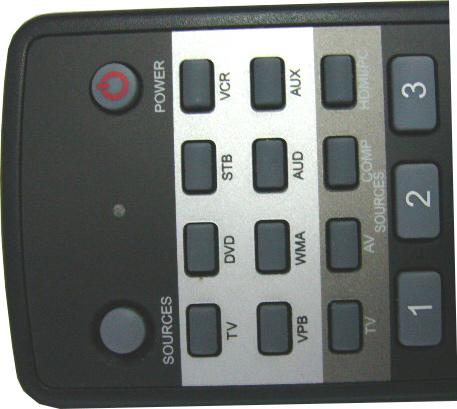 Botón Default (Por Defecto) La configuración default (por defecto) permite que el Control Remoto controle una configuración por defecto de TV, DVD, STB, VCR, WBA y AUD.