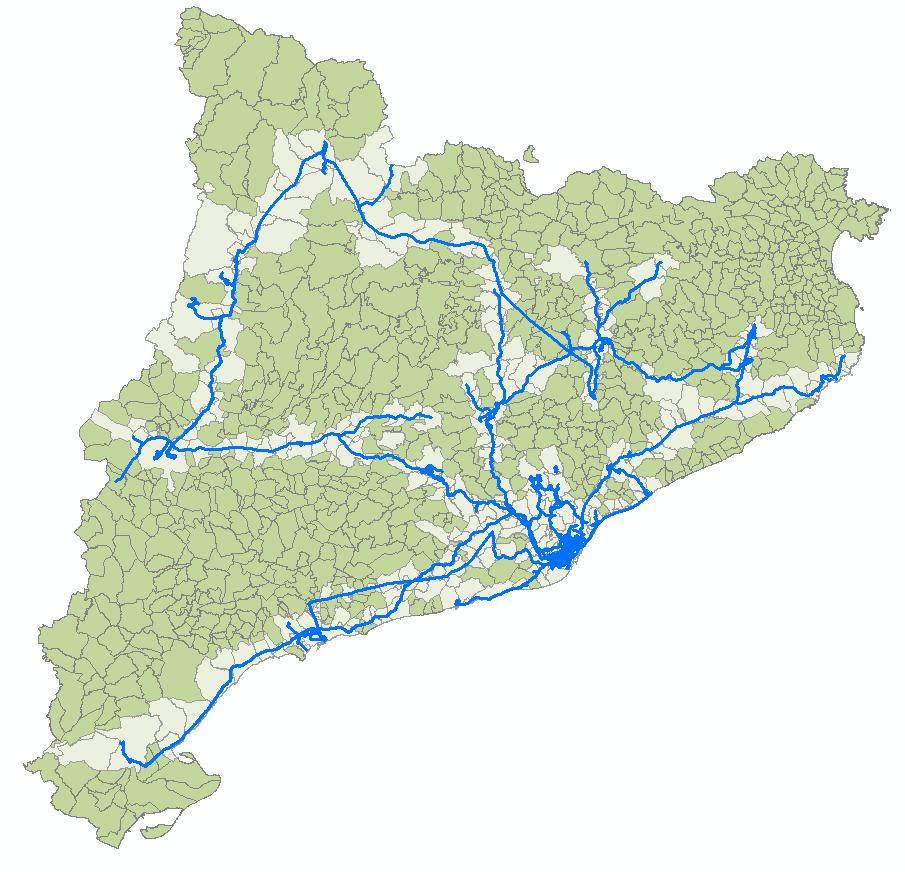 Xarxa de fibra òptica de la Generalitat de Catalunya, abast actual L'any 2007 la Generalitat de Catalunya va iniciar el desplegament d una xarxa pròpia de fibra òptica, que a novembre de 2010 va ser