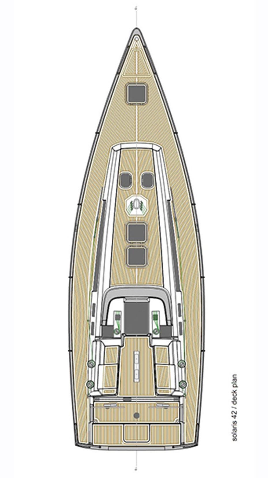 7 Equipamiento de cubierta El equipamiento de cubierta está diseñado para un aparejo sloop.