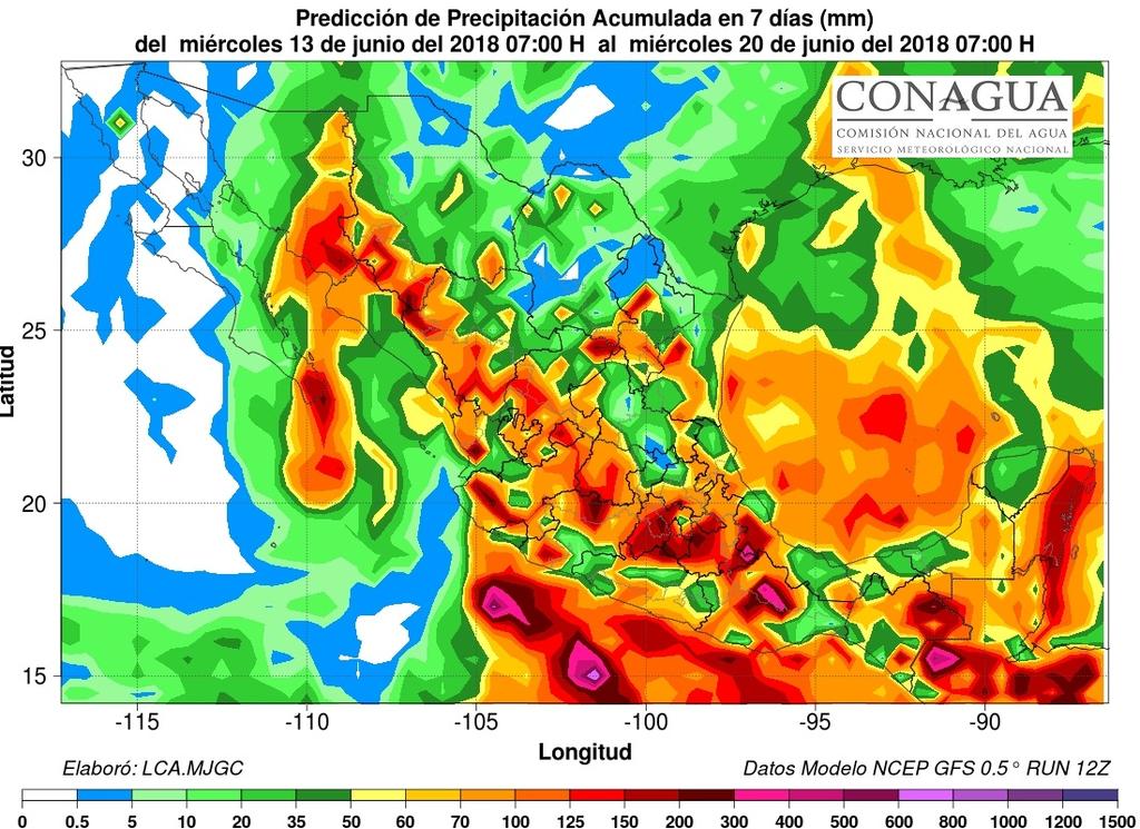 Precipitación y su anomalía registrada acumulada en lo que va de mayo del 2018 en mm