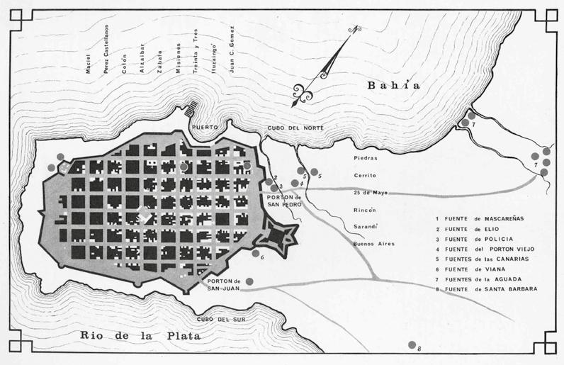Fuentes de Agua del Montevideo Colonial Desde el momento de su fundación, en 1724, la colonia de Montevideo presentó problemas para abastecer de agua a la población.