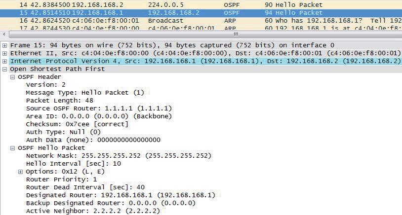También podemos ver que en Active Neighbor ya aparece el ID 2.2.2.2 del router ABR1-A0_1. En este punto los routers están en el estado TWO WAY.
