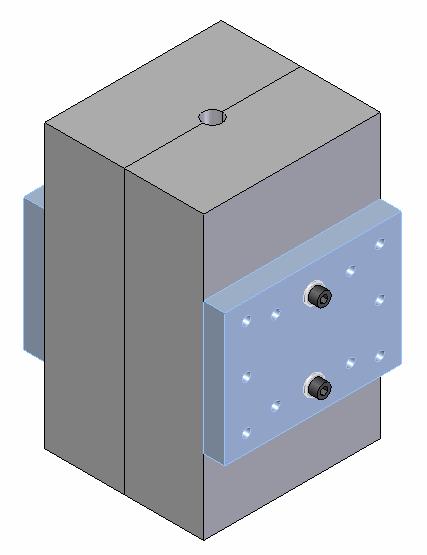 61 La sujeción del molde se ve en la Figura 4.3: Molde Tornillos de sujeción Placas de soporte de molde Figura 4.