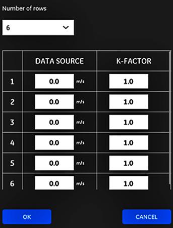 Capítulo 4. Programación 4.5.3 Programación del factor del medidor (cont.) 3. Utilice el interruptor deslizante para ajustar el FACTOR K en Único o Tabla.