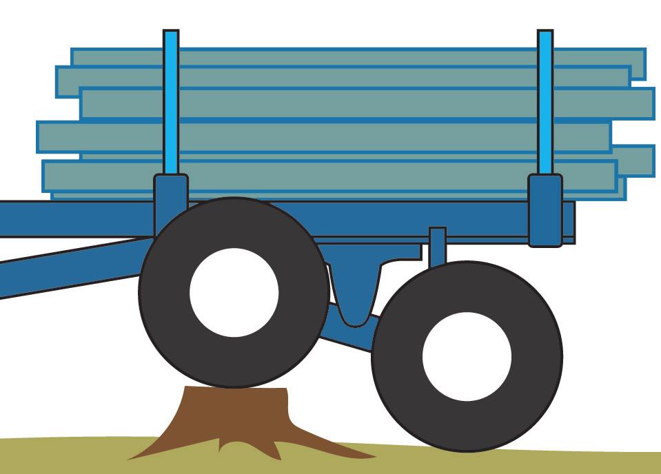 El tractor forestal 43 Los tractores de elevada potencia lograrán mayores esfuerzos de tracción.