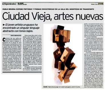 Ciudad Vieja, artes nuevas El joven artista uruguayo ha encontrado un singular lenguaje abstracto con tono bajos.