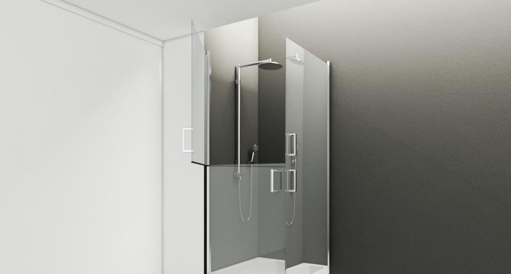La ducha deberá tener una barra horizontal de apoyo instalada a una altura de 0,75 m, y una barra vertical ubicada entre los 0,80 m y 1,40 m, todas medidas desde el nivel de piso terminado.