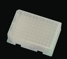 Placas de 96 pocillos cuadrados o 12 canales rectangulares Fabricadas en polipropileno de grado médico.