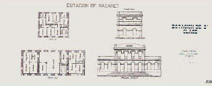 REFERENCIA HISTÓRICA Edificio de viajeros para la estación de Nazaret de la nueva línea de f.f.c.c. de vía estrecha Jesús Nazaret.