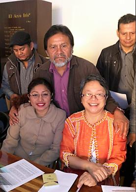 Manuel Vázquez Quintero, José Luis Castro, Mayusa, Marcos Matías y Victoria Tauli-Corpuz. Ciudad de México, 10 de noviembre del 2017.
