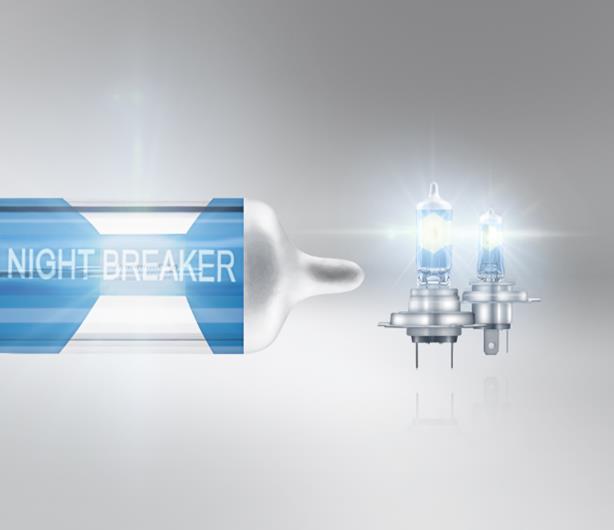 NIGHT BREAKER LASER Luz es desafío La lámpara halógena más brillante de OSRAM Disponible en 2 referencias: 64193NBL (H4) 64210NBL (H7) Hasta 130 % más de luz* Hasta 40 m más de haz de luz* Hasta un