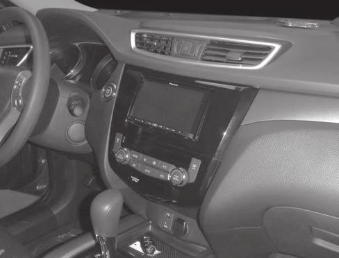 INSTALLATION INSTRUCTIONS FOR PART 95-7622HG KIT FEATURES Double DIN radio provision Painted High Gloss Black Metallic KIT COMPONENTS A) Radio housing B) Brackets A APPLICATIONS Nissan Rogue 2014-up