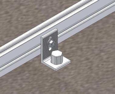 Instale la Base Soporte Roscada de Aluminio al techo metalico usando un perno de fijacion 5/16.