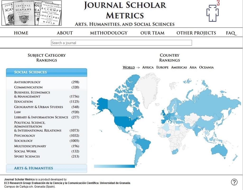 Índices alternativos al JCR y SJR Journal Scholar Metrics.
