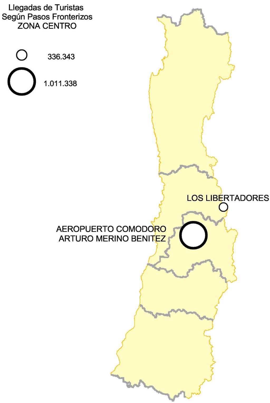 1.2 Zona Centro UBICACIÓN GEOGRÁFICA DE LAS PRINCIPALES PUERTAS DE ENTRADA DE LA ZONA CENTRO Por la Zona Central se registró un flujo de 1.371.