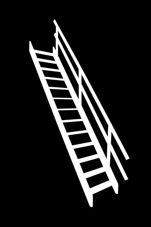 Los peldaños rectos con ancho fijo, construcción de celosías ligeras y la inclinación apropiada de la escalera