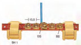 Las bridas con muelle se pueden apretar sobre la barra colectora y ajustarse a todo el cableado del sistema. Las barras colectoras se pueden utilizar sin perforar en cualquier longitud.