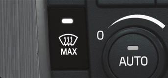Pulse el botón para activar la calefacción eléctrica del parabrisas*. El símbolo (1) se enciende en la pantalla.