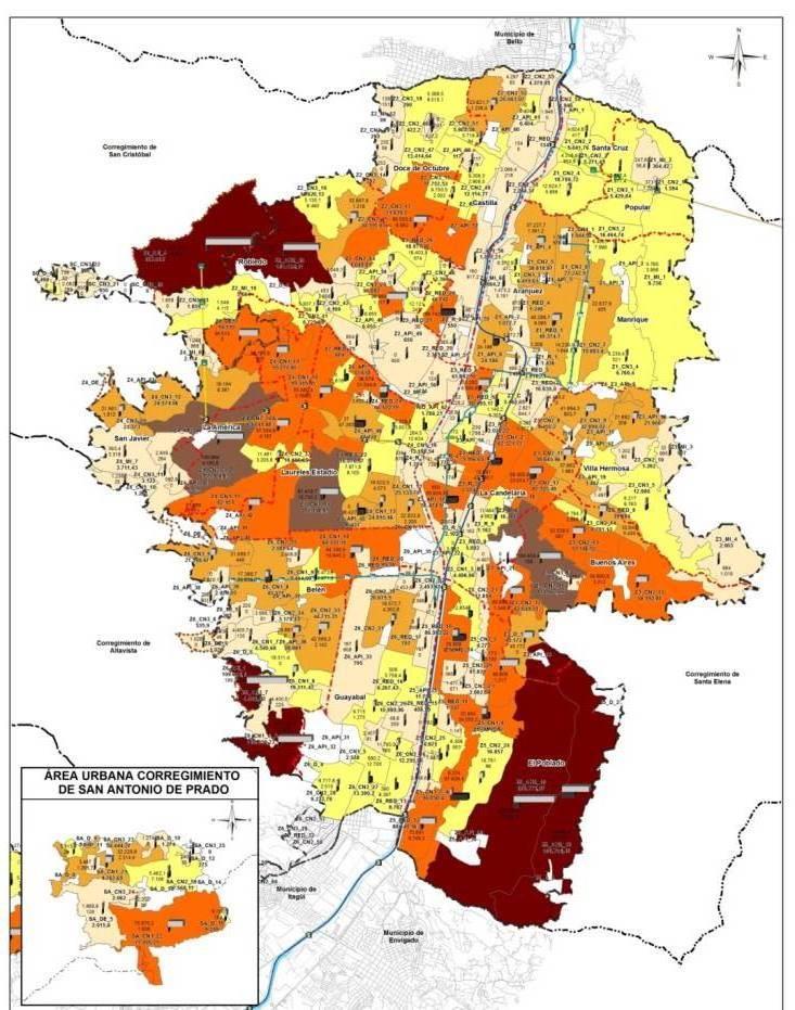 desarrollo urbano Áreas blancas / Limitación a la