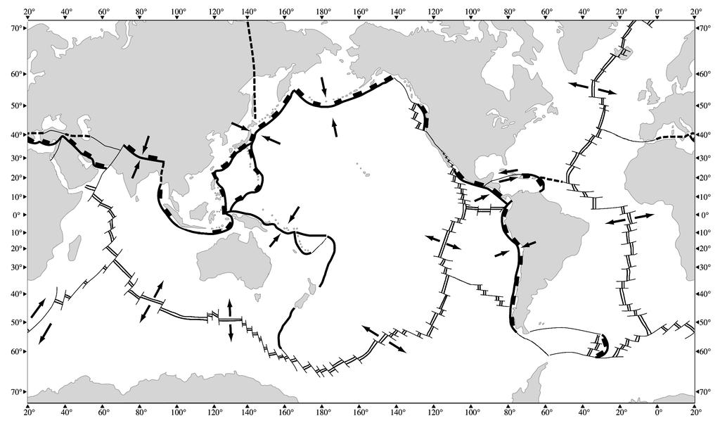 Lithospheric Plates, ESRT pg 5 Tectonic Plates Rift East African Arabian Plate Mid-Indian Ridge Southwest Indian Ridge Eurasian Plate Southeast Indian Ridge Philippine Plate M a riana Trench
