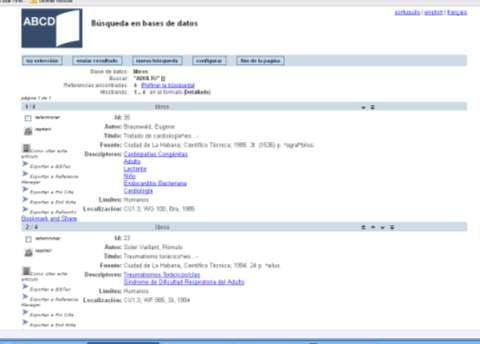En el módulo de Catalogación, se creó las bases de datos DBLIL (libros, revista, tesis y CD) para la carga de documentos y se trabaja en la