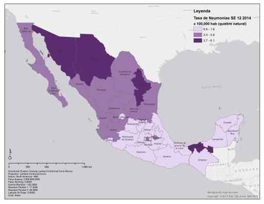 Las entidades con mayor proporción de consultas por ETI/IRAG en sitios centinelas de influenza fueron en Oaxaca (2,7%), Veracruz (2,0%), Tlaxcala (1,9%) y Morelos (1,9%).