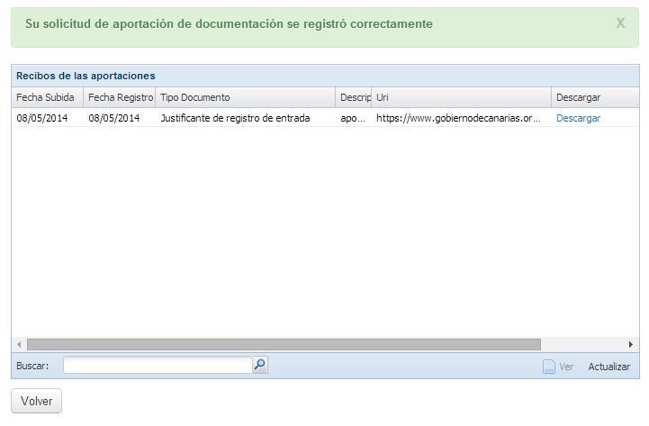 Registrar los documentos: nos permite registrar los nuevos documentos que hemos aportado.