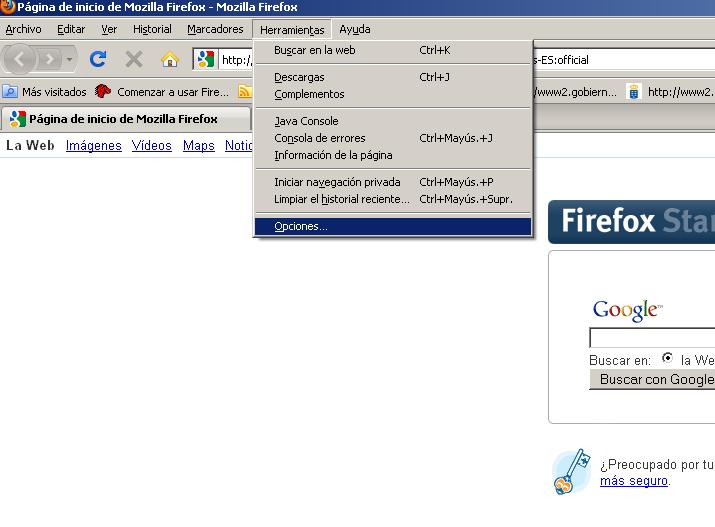 ANEXO II Paso del Certificado del Mozilla al Internet Explorer En el navegador