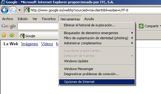 Ahora abrimos el navegador Internet Explorer Dentro de