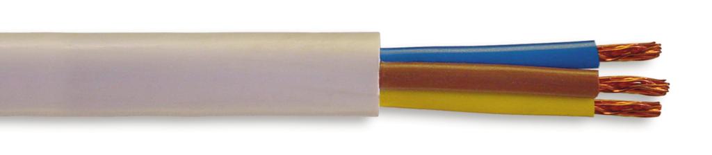 Conductor de cobre electrolítico, flexibilidad clase V, aislamiento PVC, cubierta exterior PVC, color gris o blanco.
