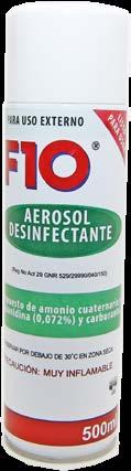 DESINFECTANTES DESINFECTANTES Desinfectante aerosol bomba 500ml Art.: 0500-0105 Aerosol Desinfectante especialmente pensado para desinfectar salas de hasta 40m3 de un solo uso.