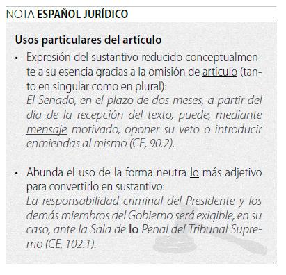 La variación del artículo en el español jurídico Carbó,