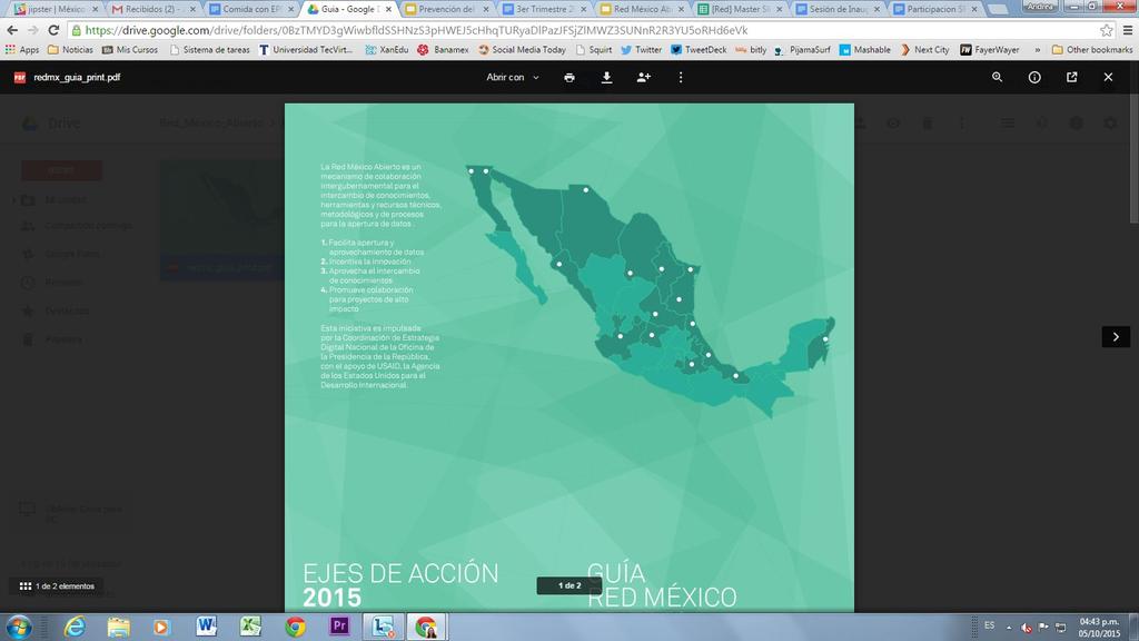 RED MÉXICO ABIERTO Actualmente la Red la conforman 14 estados y 15 municipios.
